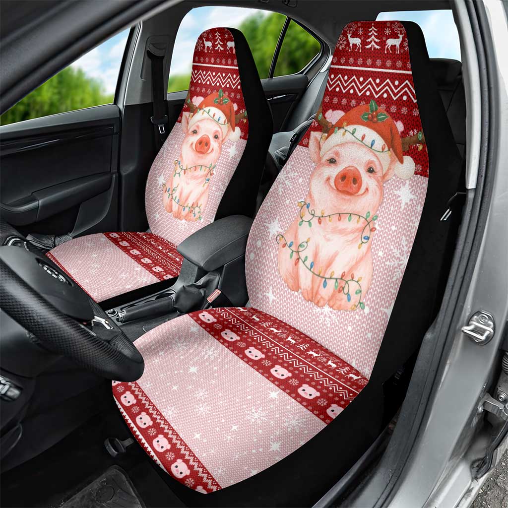 Lovely Pig Merry Christmas Car Seat Cover Xmas Holiday Patterns - Wonder Print Shop