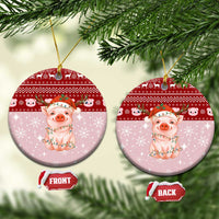 Lovely Pig Merry Christmas Ceramic Ornament Xmas Holiday Patterns - Wonder Print Shop