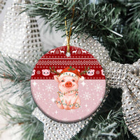 Lovely Pig Merry Christmas Ceramic Ornament Xmas Holiday Patterns - Wonder Print Shop