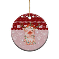Lovely Pig Merry Christmas Ceramic Ornament Xmas Holiday Patterns - Wonder Print Shop
