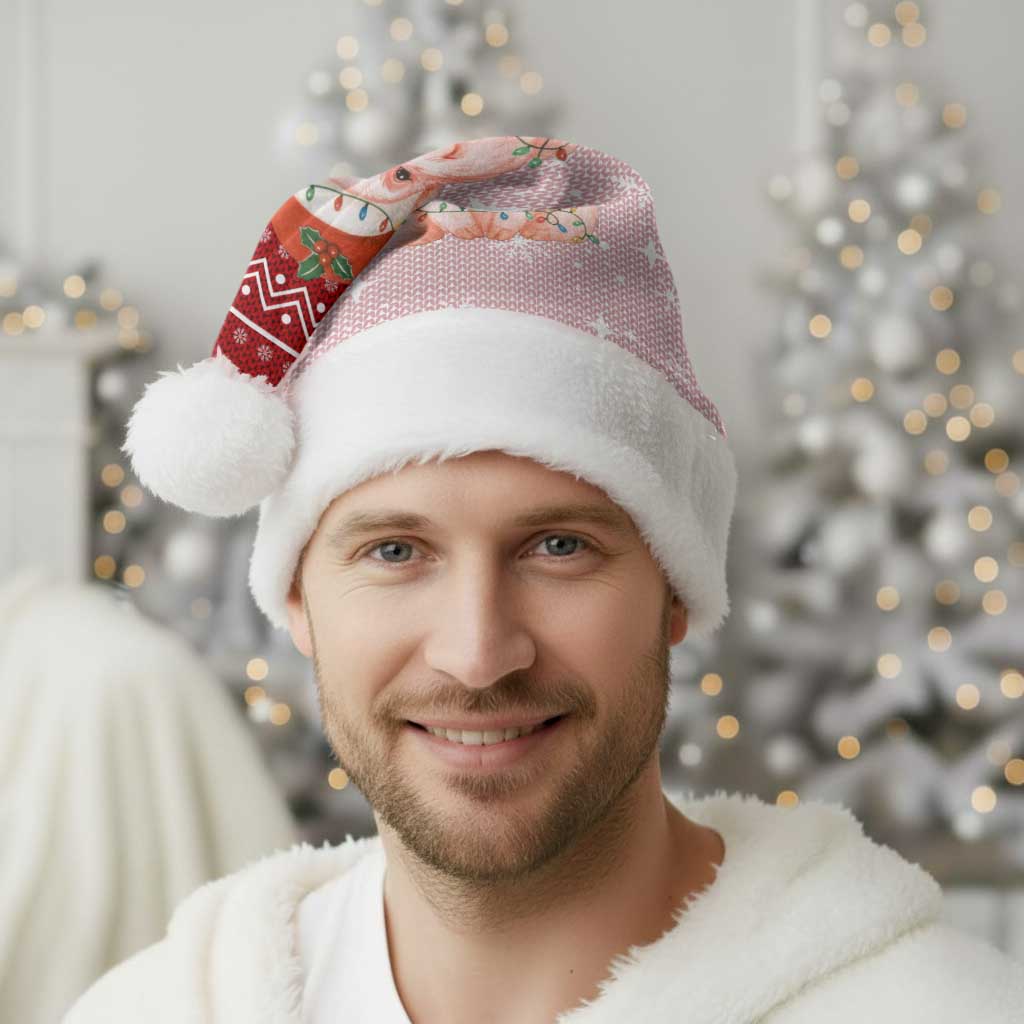 Lovely Pig Merry Christmas Santa Hat Xmas Holiday Patterns - Wonder Print Shop