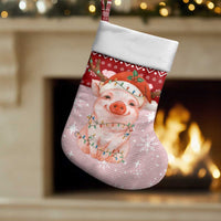 Lovely Pig Merry Christmas Stocking Xmas Holiday Patterns - Wonder Print Shop