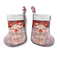 Lovely Pig Merry Christmas Stocking Xmas Holiday Patterns - Wonder Print Shop