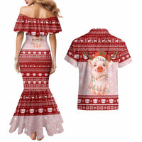 Lovely Pig Merry Christmas Couples Matching Mermaid Dress and Hawaiian Shirt Xmas Holiday Patterns - Wonder Print Shop