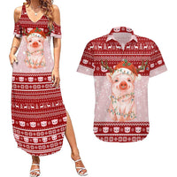 Lovely Pig Merry Christmas Couples Matching Summer Maxi Dress and Hawaiian Shirt Xmas Holiday Patterns - Wonder Print Shop