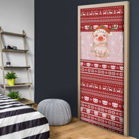 Lovely Pig Merry Christmas Door Cover Xmas Holiday Patterns - Wonder Print Shop