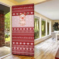 Lovely Pig Merry Christmas Door Cover Xmas Holiday Patterns - Wonder Print Shop