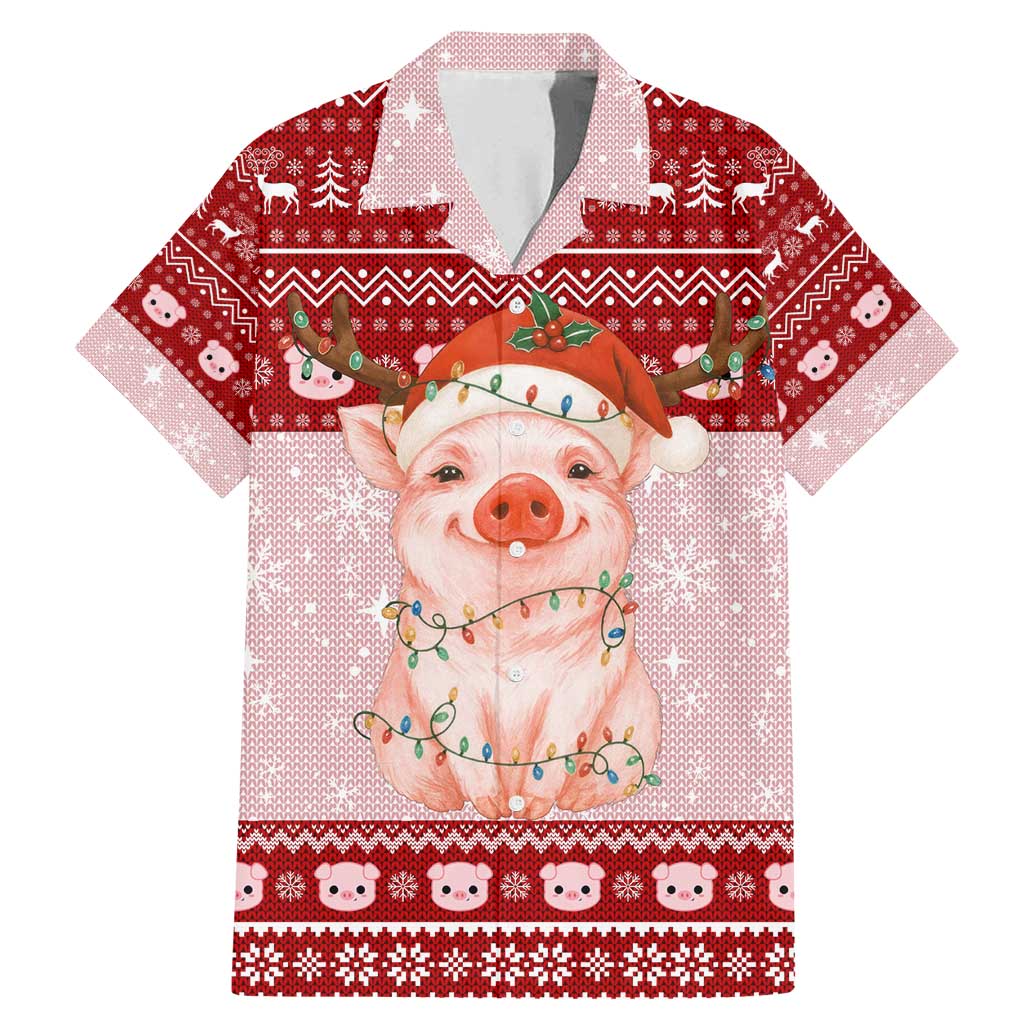 Lovely Pig Merry Christmas Family Matching Mermaid Dress and Hawaiian Shirt Xmas Holiday Patterns - Wonder Print Shop