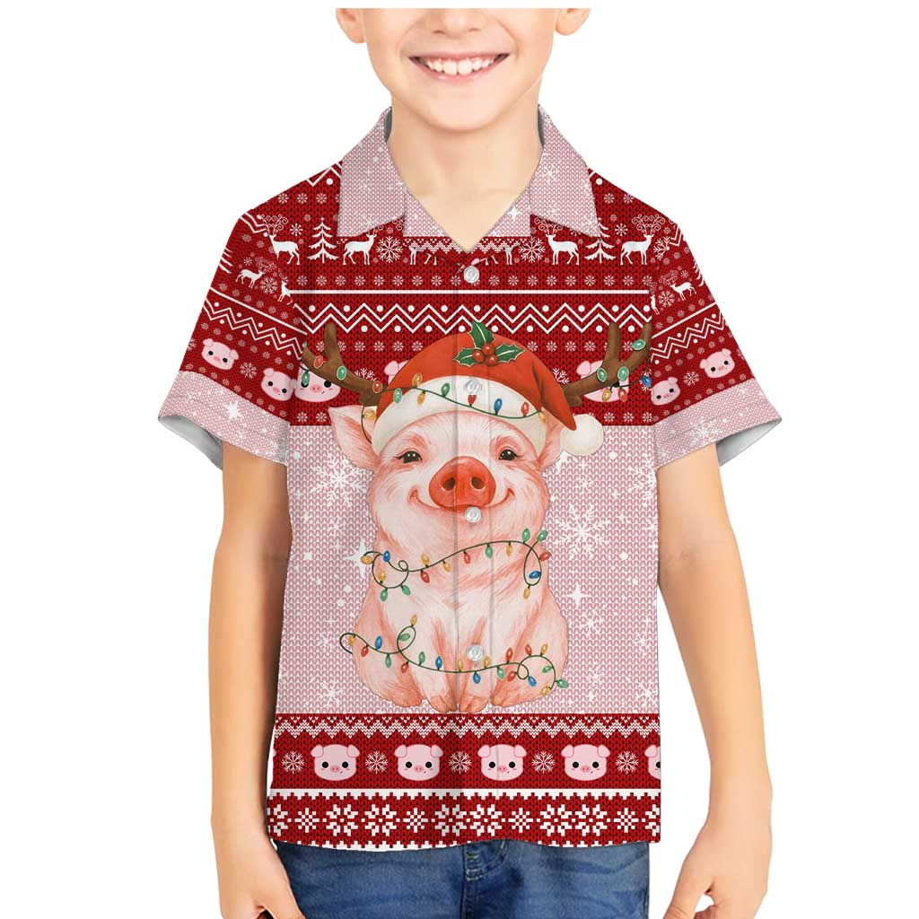 Lovely Pig Merry Christmas Family Matching Mermaid Dress and Hawaiian Shirt Xmas Holiday Patterns - Wonder Print Shop