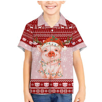 Lovely Pig Merry Christmas Family Matching Mermaid Dress and Hawaiian Shirt Xmas Holiday Patterns - Wonder Print Shop