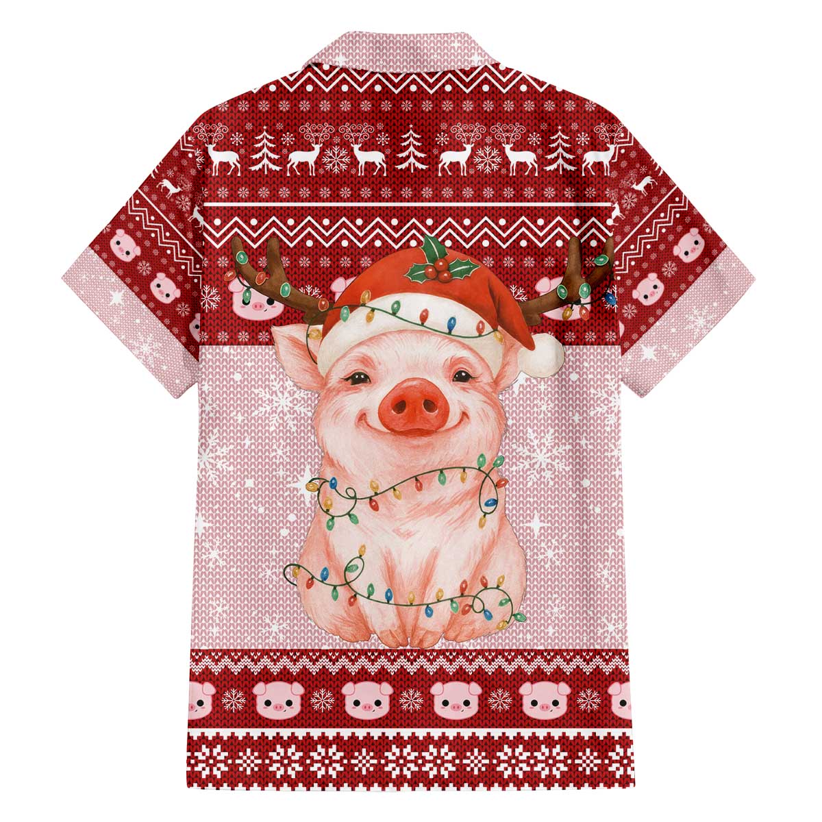 Lovely Pig Merry Christmas Family Matching Off The Shoulder Long Sleeve Dress and Hawaiian Shirt Xmas Holiday Patterns - Wonder Print Shop