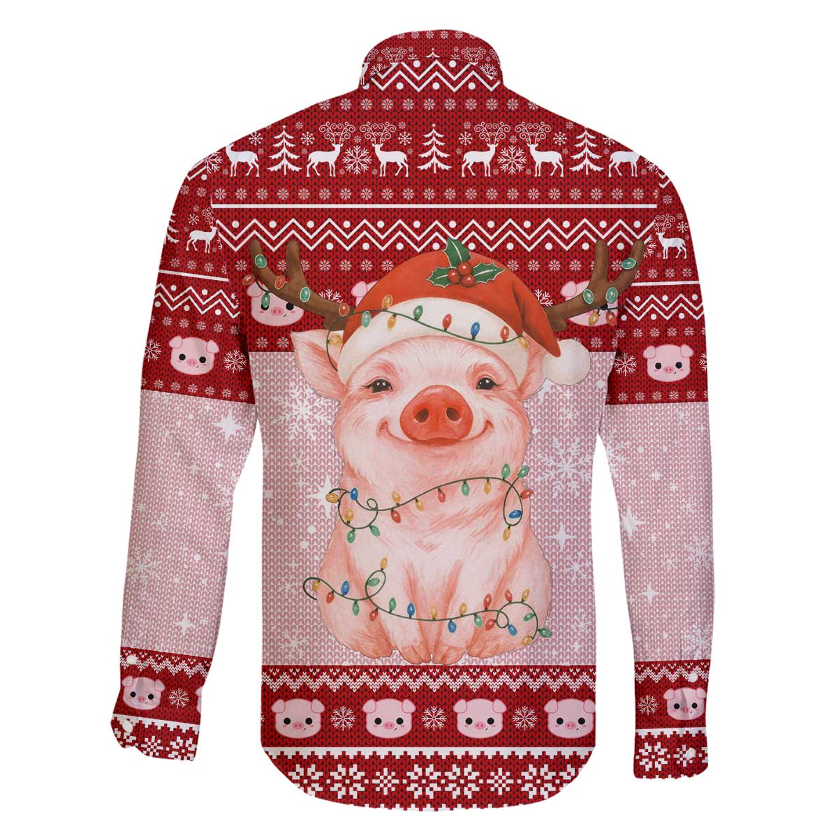 Lovely Pig Merry Christmas Family Matching Off The Shoulder Long Sleeve Dress and Hawaiian Shirt Xmas Holiday Patterns - Wonder Print Shop