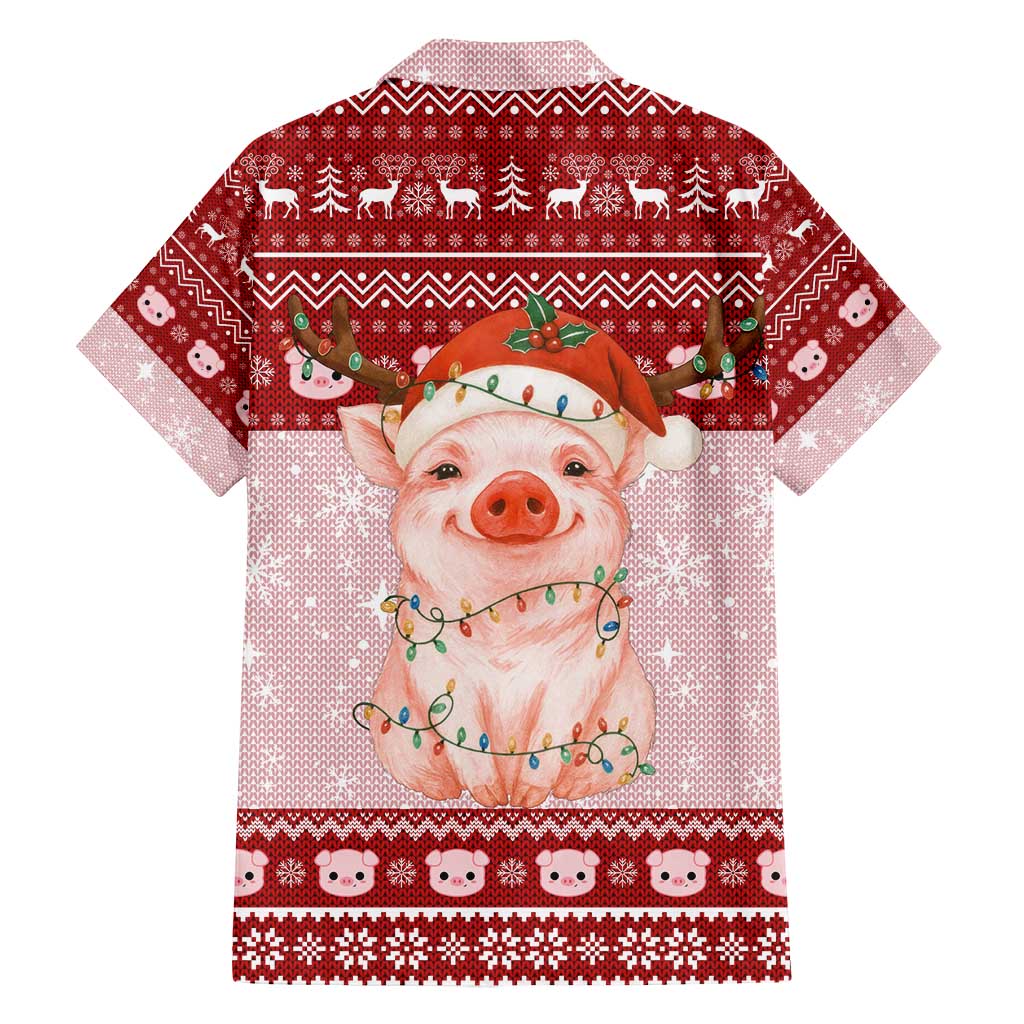 Lovely Pig Merry Christmas Family Matching Off Shoulder Maxi Dress and Hawaiian Shirt Xmas Holiday Patterns - Wonder Print Shop