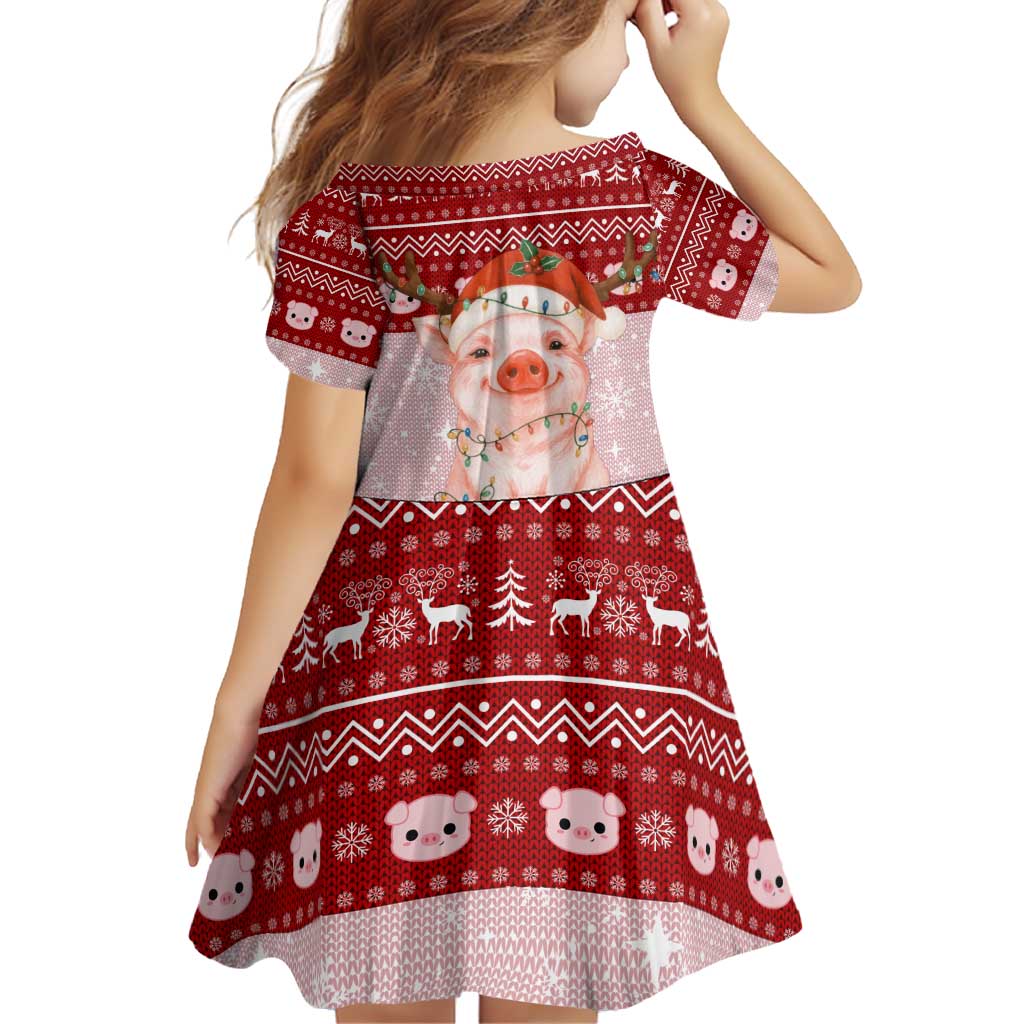 Lovely Pig Merry Christmas Family Matching Off Shoulder Short Dress and Hawaiian Shirt Xmas Holiday Patterns - Wonder Print Shop