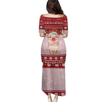 Lovely Pig Merry Christmas Family Matching Puletasi and Hawaiian Shirt Xmas Holiday Patterns - Wonder Print Shop