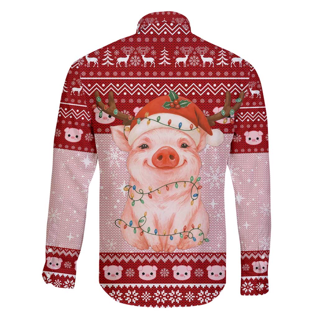 Lovely Pig Merry Christmas Family Matching Short Sleeve Bodycon Dress and Hawaiian Shirt Xmas Holiday Patterns - Wonder Print Shop