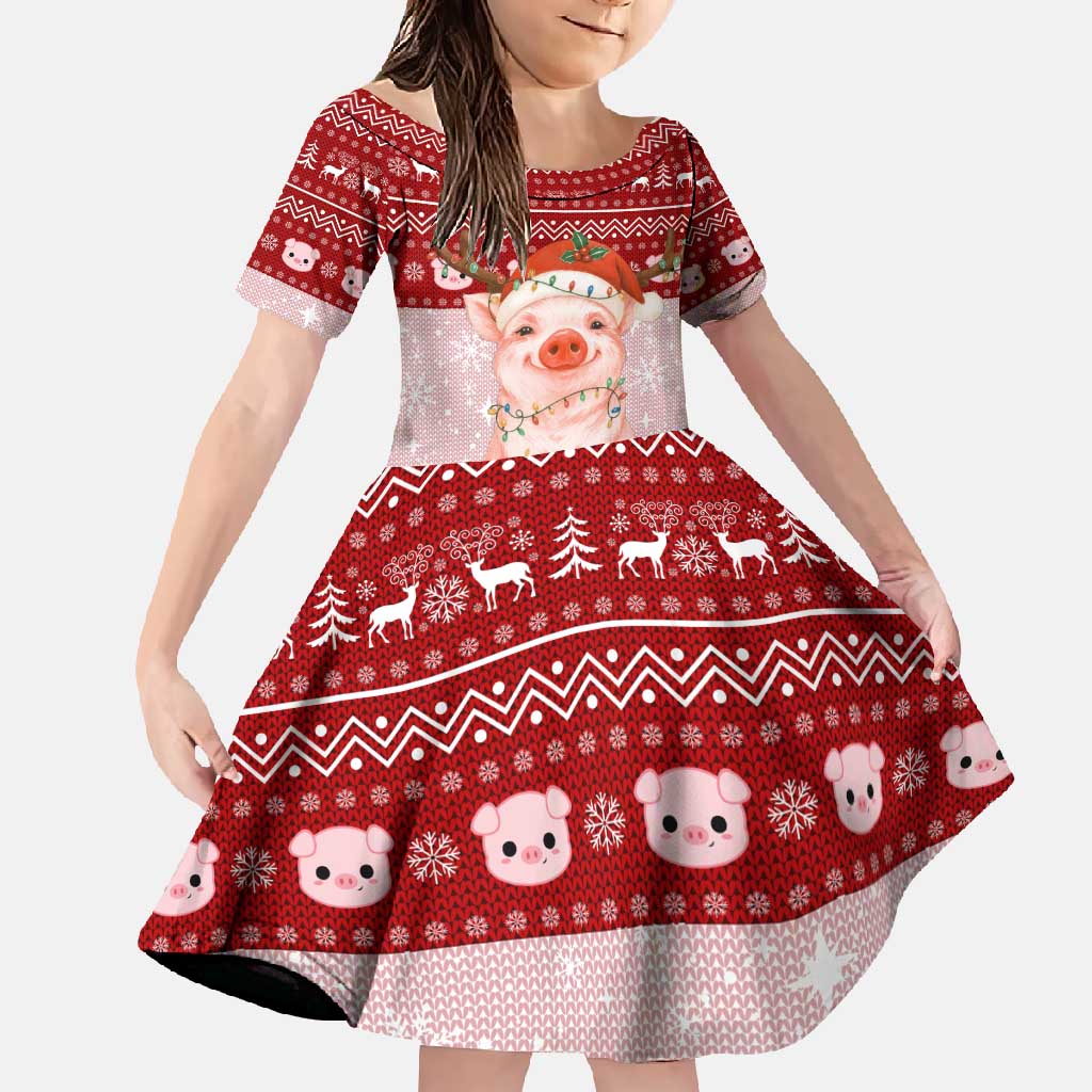 Lovely Pig Merry Christmas Family Matching Summer Maxi Dress and Hawaiian Shirt Xmas Holiday Patterns - Wonder Print Shop