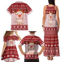 Lovely Pig Merry Christmas Family Matching Tank Maxi Dress and Hawaiian Shirt Xmas Holiday Patterns - Wonder Print Shop