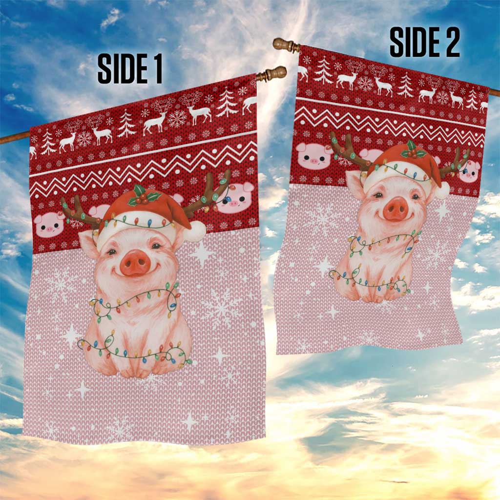 Lovely Pig Merry Christmas Garden Flag Xmas Holiday Patterns - Wonder Print Shop