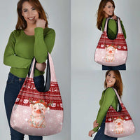 Lovely Pig Merry Christmas Grocery Bag Xmas Holiday Patterns - Wonder Print Shop