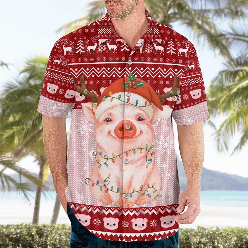 Lovely Pig Merry Christmas Hawaiian Shirt Xmas Holiday Patterns - Wonder Print Shop