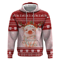 Lovely Pig Merry Christmas Hoodie Xmas Holiday Patterns - Wonder Print Shop