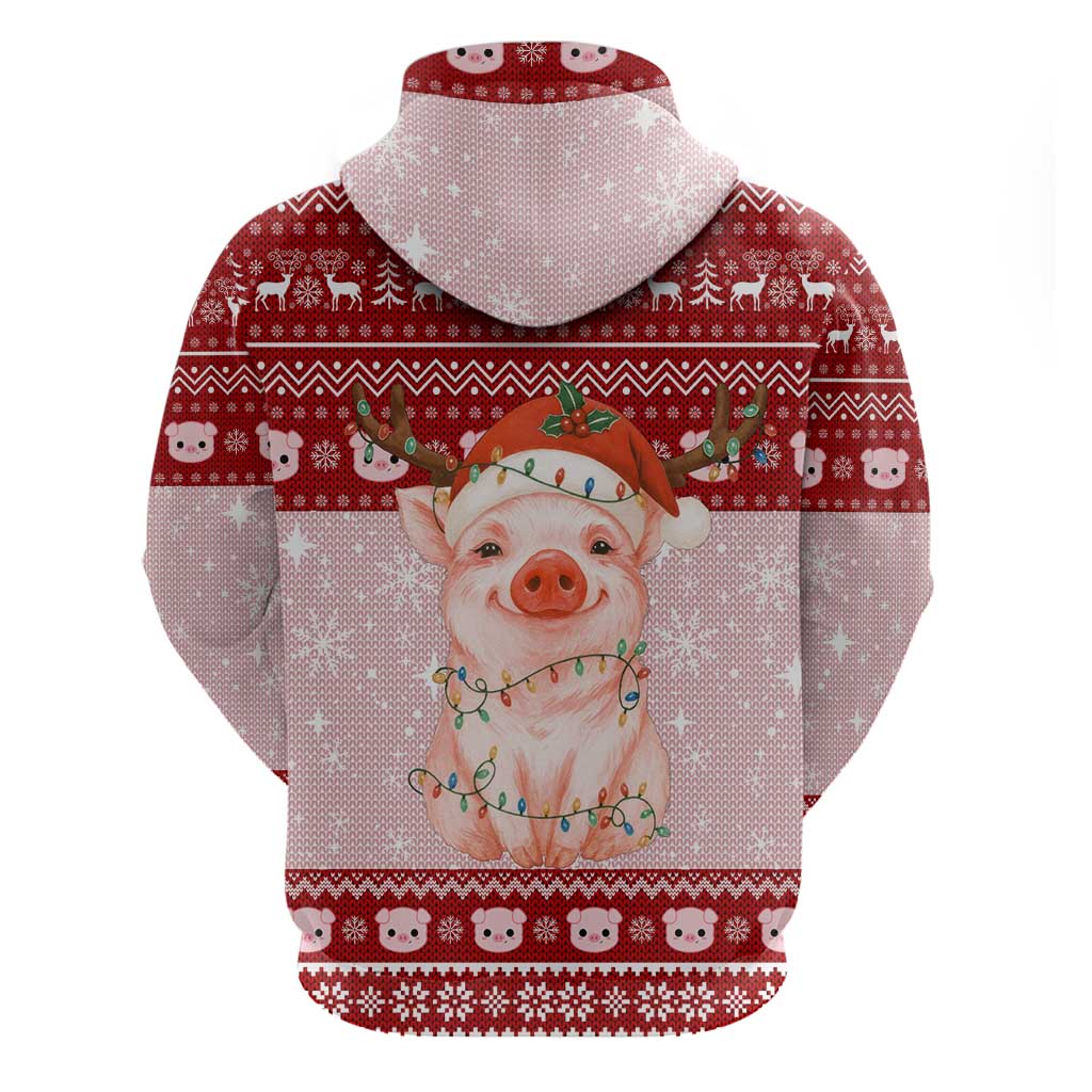 Lovely Pig Merry Christmas Hoodie Xmas Holiday Patterns - Wonder Print Shop