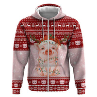 Lovely Pig Merry Christmas Hoodie Xmas Holiday Patterns - Wonder Print Shop