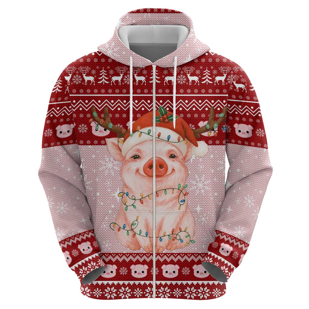 Lovely Pig Merry Christmas Hoodie Xmas Holiday Patterns - Wonder Print Shop