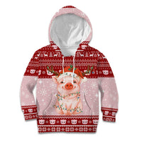 Lovely Pig Merry Christmas Kid Hoodie Xmas Holiday Patterns - Wonder Print Shop