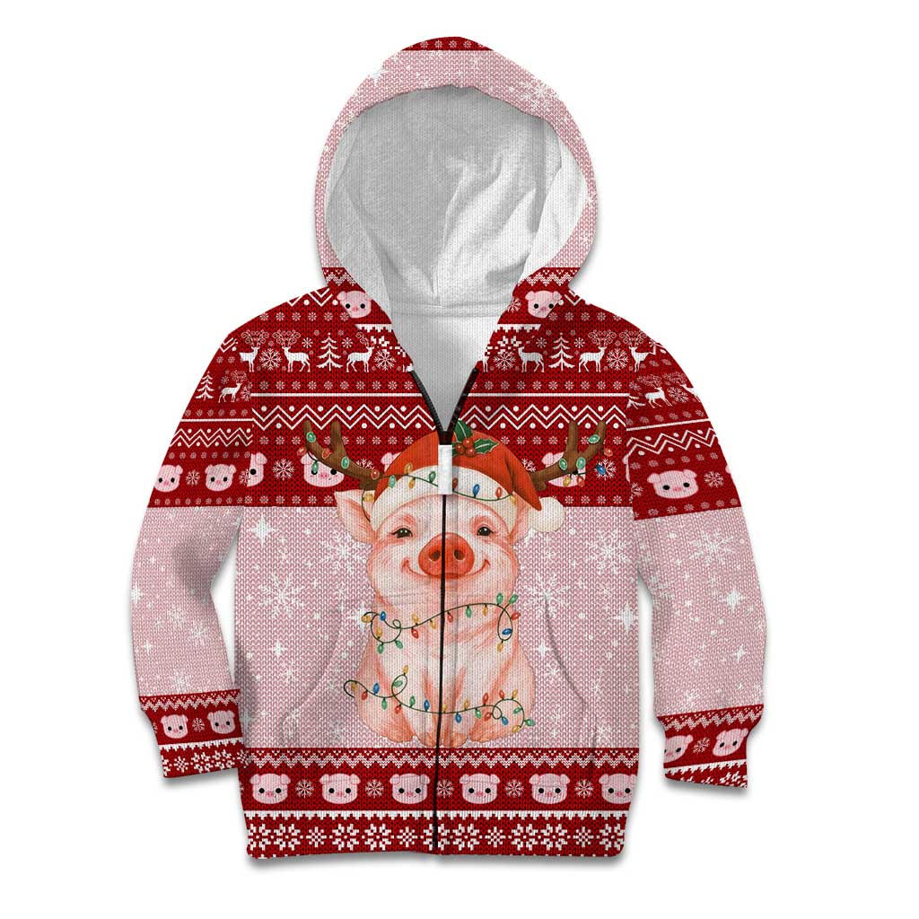 Lovely Pig Merry Christmas Kid Hoodie Xmas Holiday Patterns - Wonder Print Shop