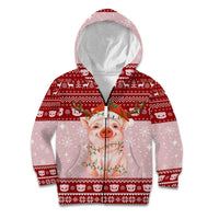 Lovely Pig Merry Christmas Kid Hoodie Xmas Holiday Patterns - Wonder Print Shop