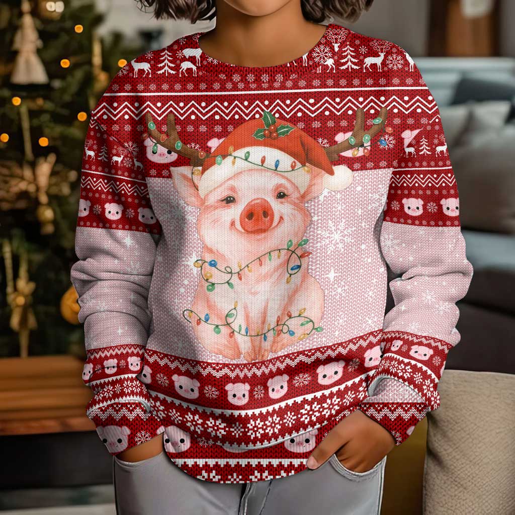 Lovely Pig Merry Christmas Kid Ugly Christmas Sweater Xmas Holiday Patterns - Wonder Print Shop