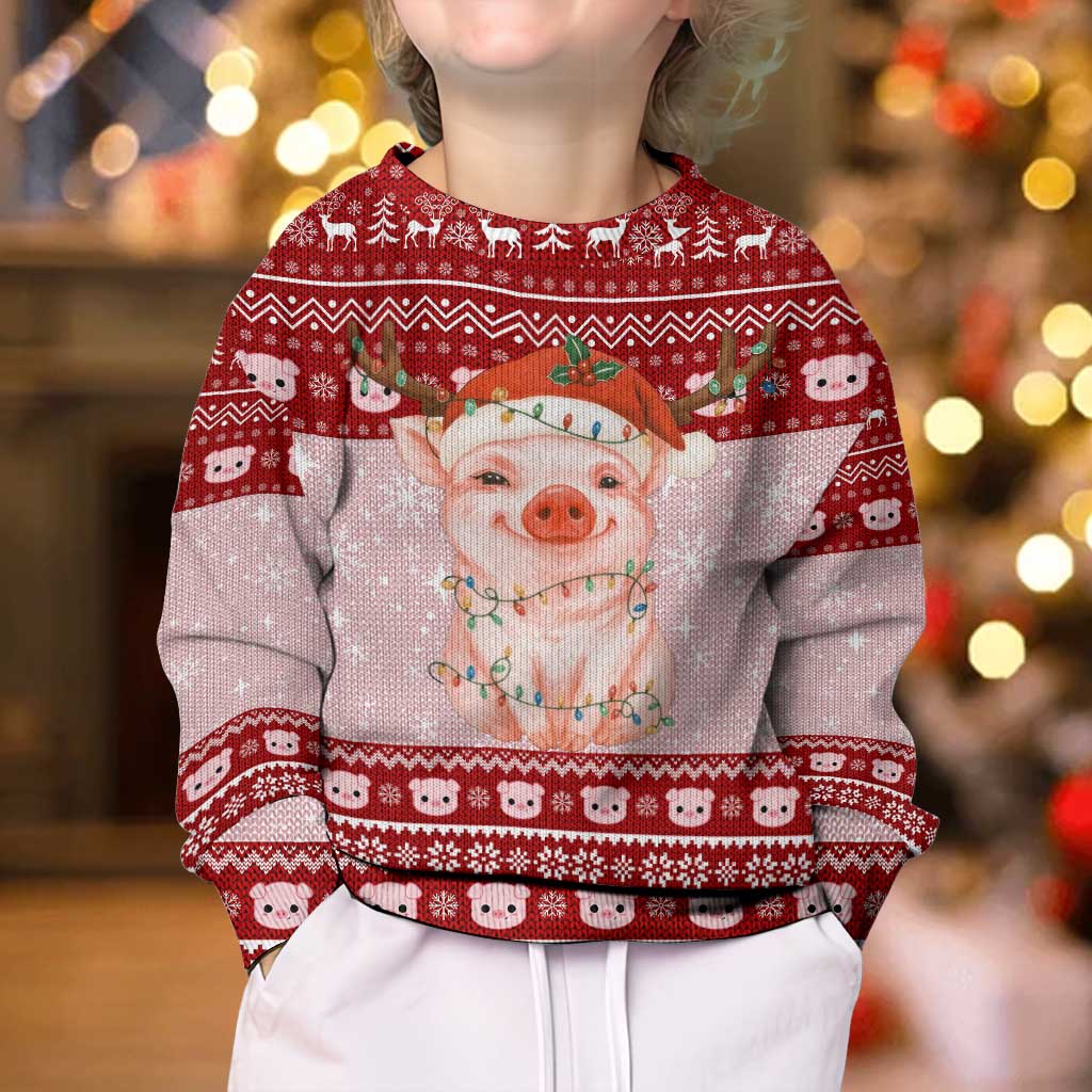 Lovely Pig Merry Christmas Kid Ugly Christmas Sweater Xmas Holiday Patterns - Wonder Print Shop