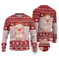 Lovely Pig Merry Christmas Ugly Christmas Sweater Xmas Holiday Patterns - Wonder Print Shop