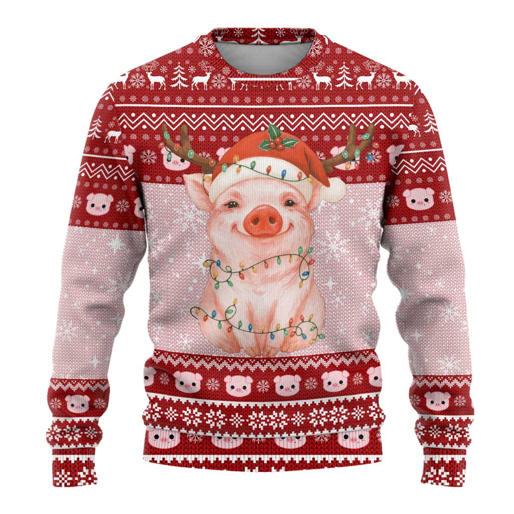 Lovely Pig Merry Christmas Ugly Christmas Sweater Xmas Holiday Patterns - Wonder Print Shop