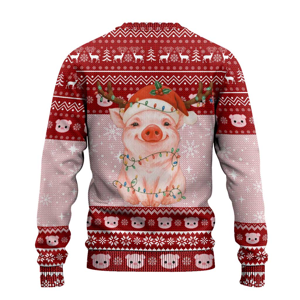 Lovely Pig Merry Christmas Ugly Christmas Sweater Xmas Holiday Patterns - Wonder Print Shop
