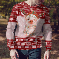 Lovely Pig Merry Christmas Ugly Christmas Sweater Xmas Holiday Patterns - Wonder Print Shop