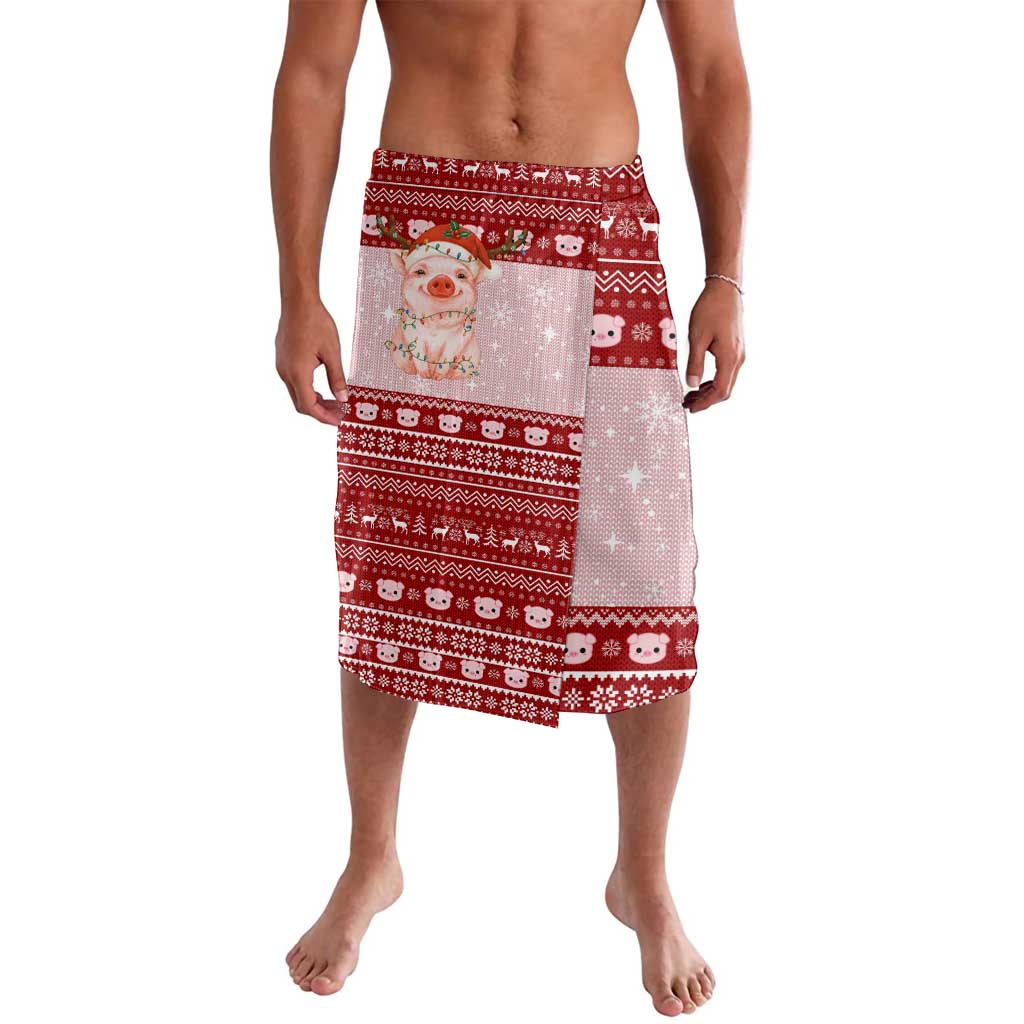Lovely Pig Merry Christmas Lavalava Xmas Holiday Patterns - Wonder Print Shop