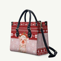 Lovely Pig Merry Christmas Leather Bag Xmas Holiday Patterns - Wonder Print Shop