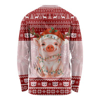 Lovely Pig Merry Christmas Long Sleeve Shirt Xmas Holiday Patterns - Wonder Print Shop