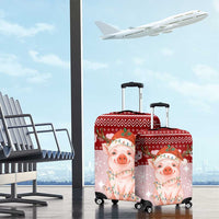 Lovely Pig Merry Christmas Luggage Cover Xmas Holiday Patterns - Wonder Print Shop