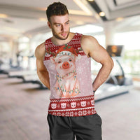 Lovely Pig Merry Christmas Men Tank Top Xmas Holiday Patterns - Wonder Print Shop