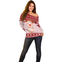 Lovely Pig Merry Christmas Off Shoulder Sweater Xmas Holiday Patterns - Wonder Print Shop