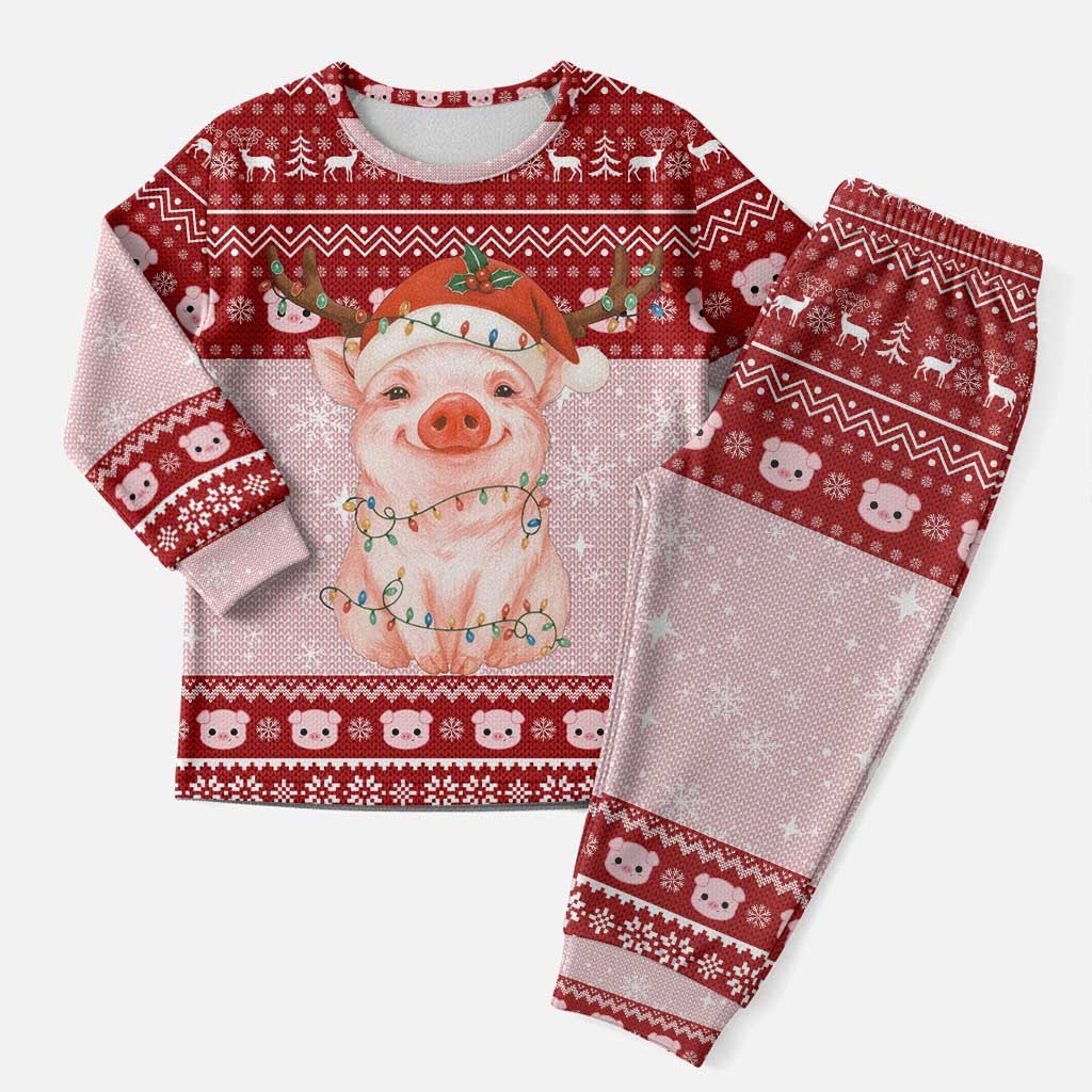 Lovely Pig Merry Christmas Pajama Set Xmas Holiday Patterns - Wonder Print Shop
