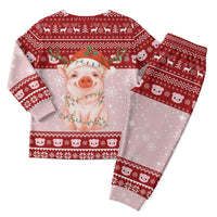 Lovely Pig Merry Christmas Pajama Set Xmas Holiday Patterns - Wonder Print Shop
