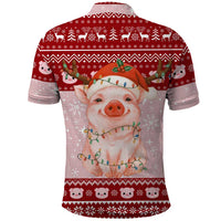 Lovely Pig Merry Christmas Polo Shirt Xmas Holiday Patterns - Wonder Print Shop