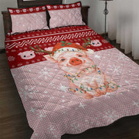 Lovely Pig Merry Christmas Quilt Bed Set Xmas Holiday Patterns - Wonder Print Shop