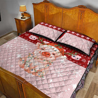 Lovely Pig Merry Christmas Quilt Bed Set Xmas Holiday Patterns - Wonder Print Shop