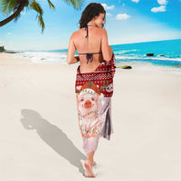 Lovely Pig Merry Christmas Sarong Xmas Holiday Patterns - Wonder Print Shop